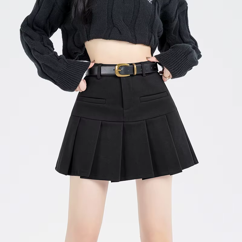 Mini jupe plissée taille haute de style coréen Harajuku pour femmes, jupe marron pour dames, uniform