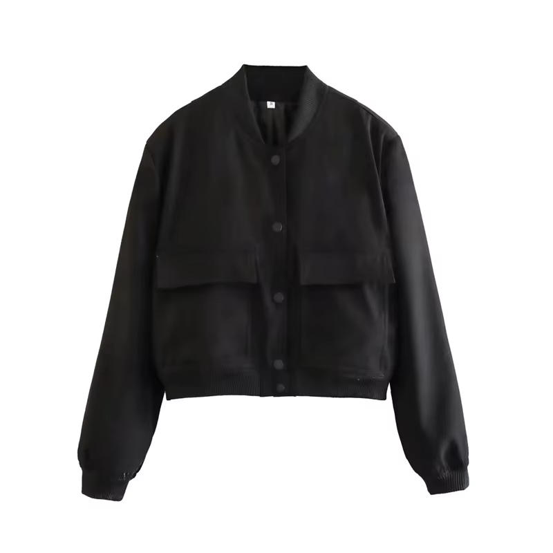 MUJER femmes Bomber veste femmes automne recadrée veste pour femmes 2025 à manches longues aviateur