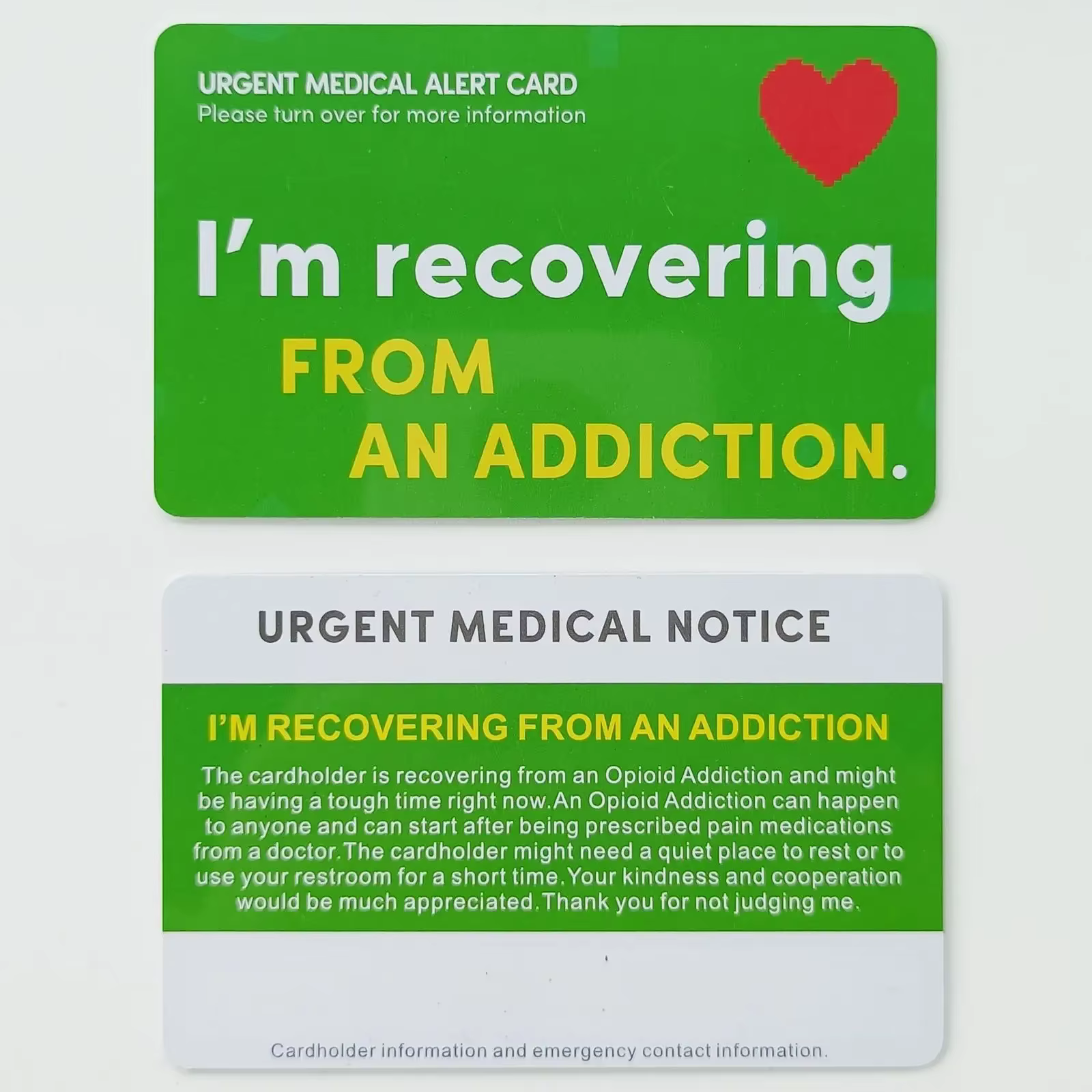 Trouble mental inscriptible URGENT MDDICAL Decisions RT PVC CARD AVIS
