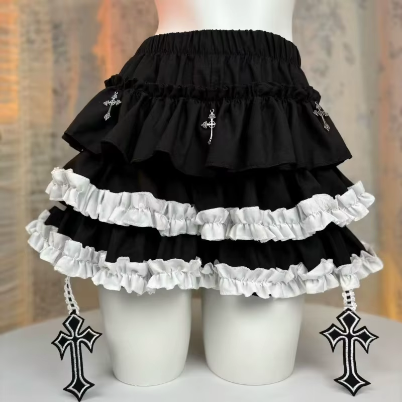 Jupe courte gothique rose imprimé léopard pour femmes et filles, taille élastique, Patchwork, sous-c