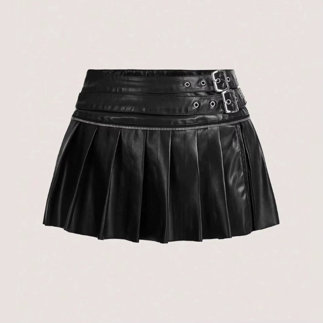 Jupe plissée Sexy épicée pour femmes, jupe Ultra courte, fente polyvalente