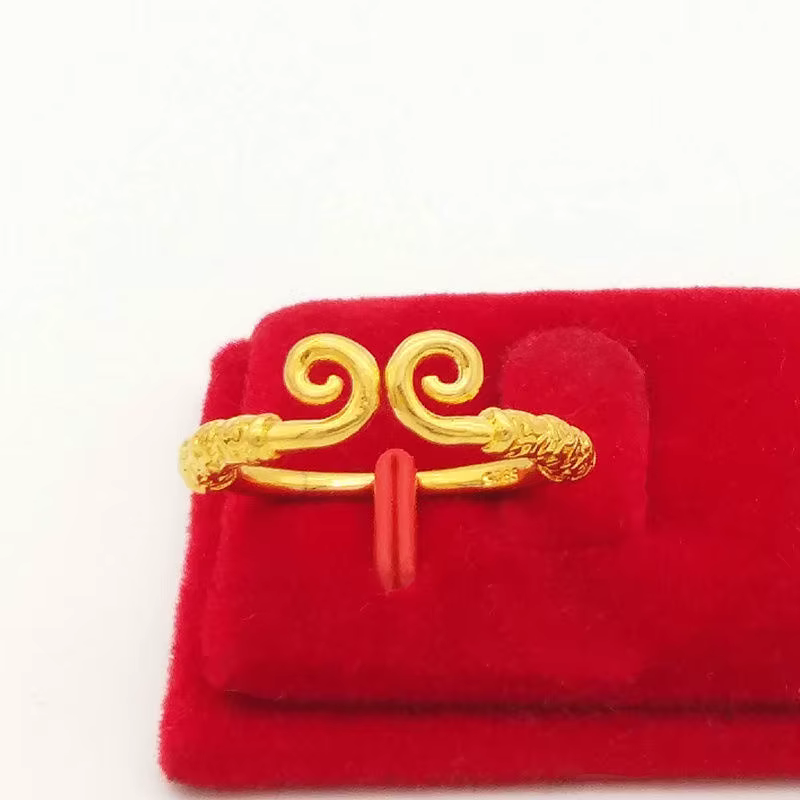 Bague ouverte étoile pour hommes et femmes, plaqué pur, véritable or jaune 18 carats, bijoux europée