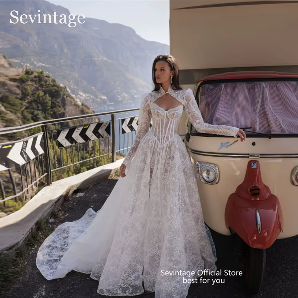 Robes de mariée en dentelle bohème avec veste pour femmes, manches longues, patients, quelle que soi