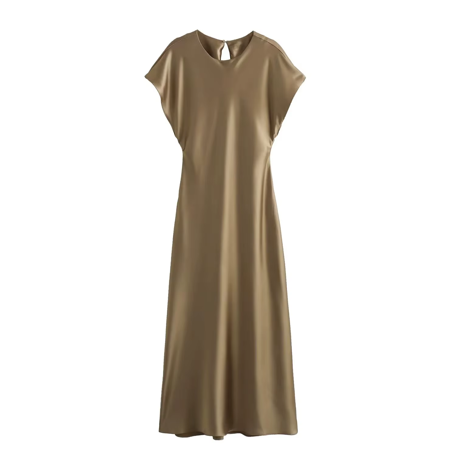 Robe mi-longue en Satin pour femmes, élégante, longue, Chic et robes de soirée, tendance