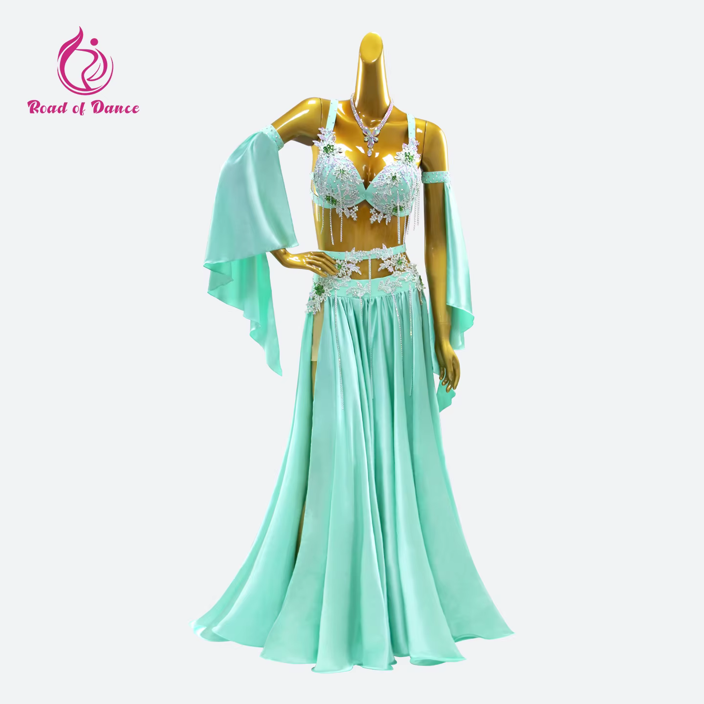 Tenue de Danse Orientale Jupe Longue Femme Robe de Danse Costume de Danse du Ventre Tenue de Cours d