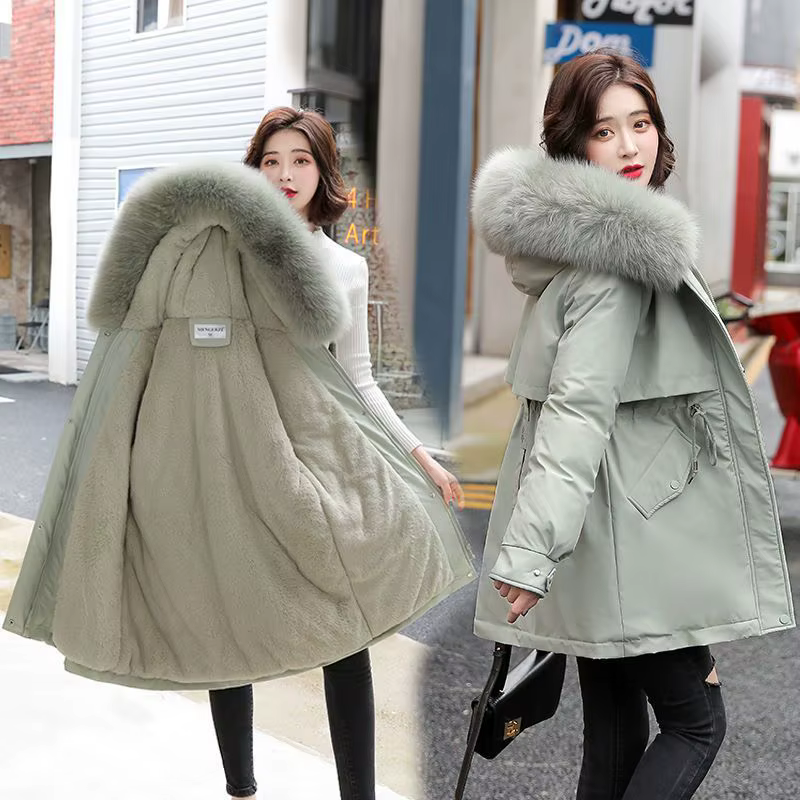 Veste en duvet de coton pour femme, mi-longue, ample, coréenne, tendance, nouvelle collection hiver