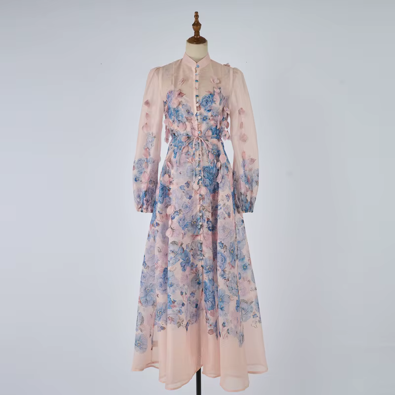 Ensemble jupe longue et haut faits main, nouveau style transfrontalier, motif géométrique, taille ha