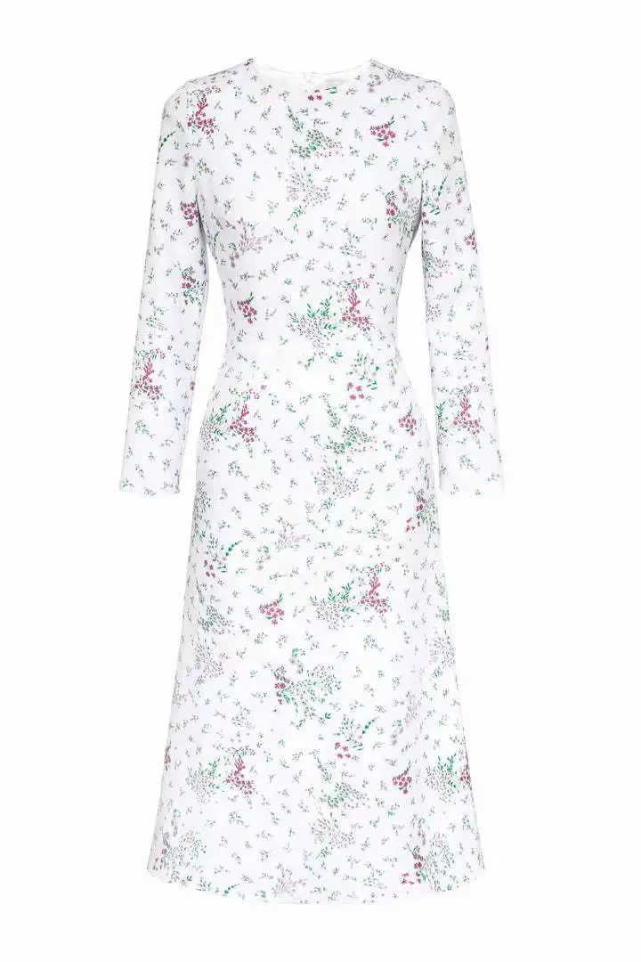 Robe longue de Style français, taille amincissante, imprimé Floral, manches sept, robe élégante pour
