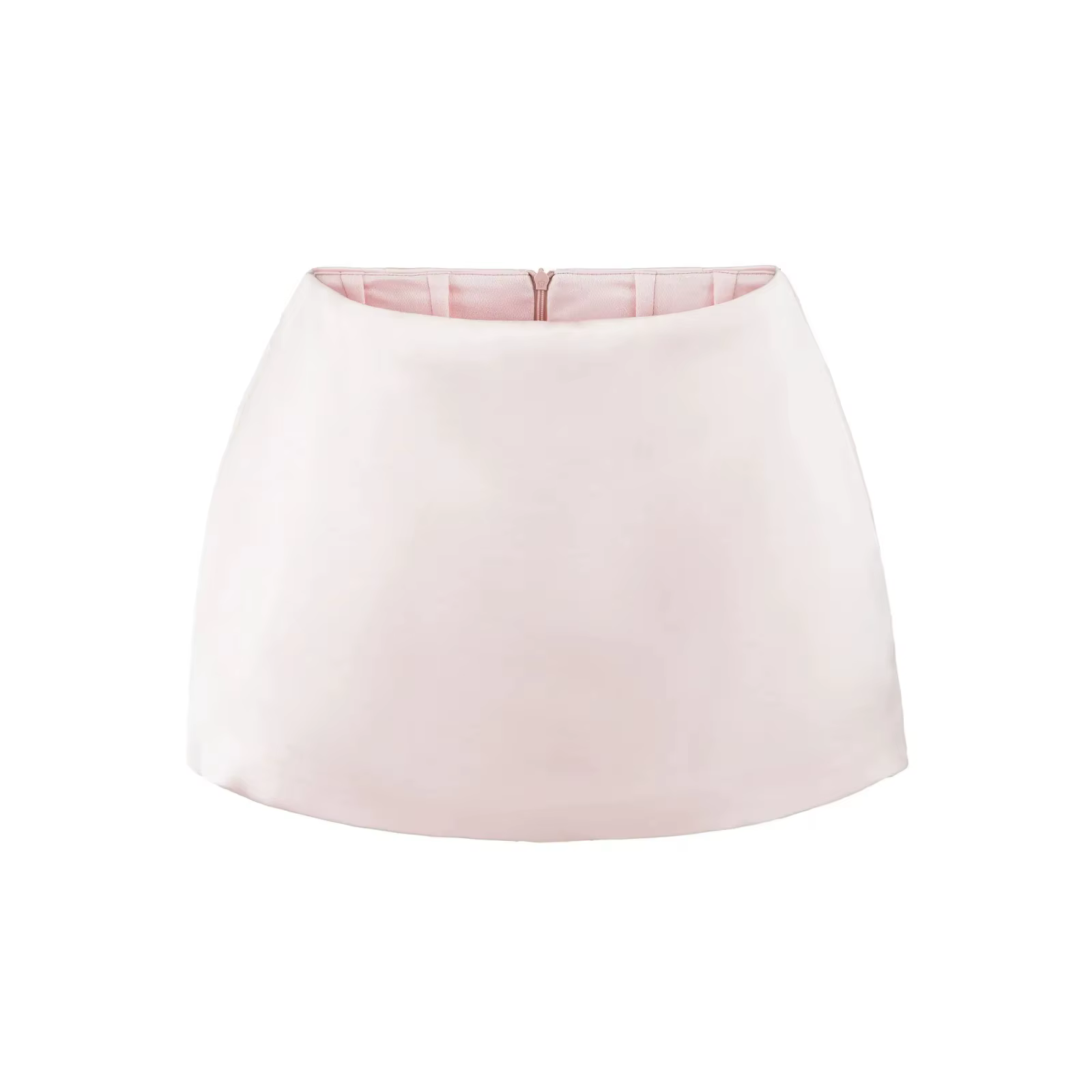 Jupe courte trapèze en satin français taille basse pour femme, nouveau style d'été, sexy, anti-trans