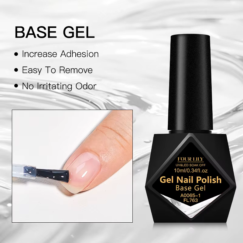 FOUR LILY 10ml Gel de Base, couche de finition, couche de finition mate soin des ongles fonctionnel