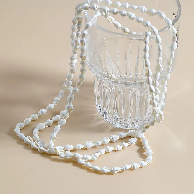 Collier en coquillage à longue chaîne pour femmes, accessoires de vacances, Design intéressant, bijo