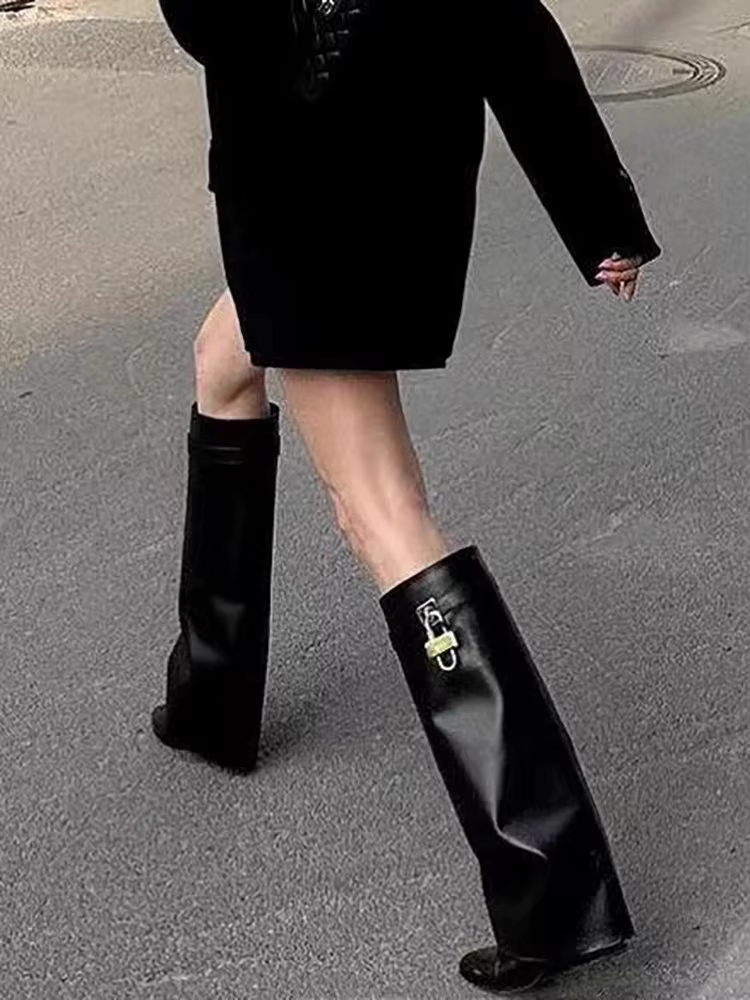 Bottes longues pour femmes, nouvelles bottes hautes françaises sans genoux, automne/hiver 2025