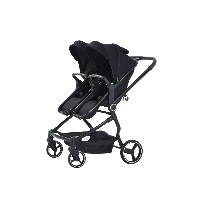 Nouvelle poussette double pour bébés, poussette double portable côte à côte, pliable, poussette haut