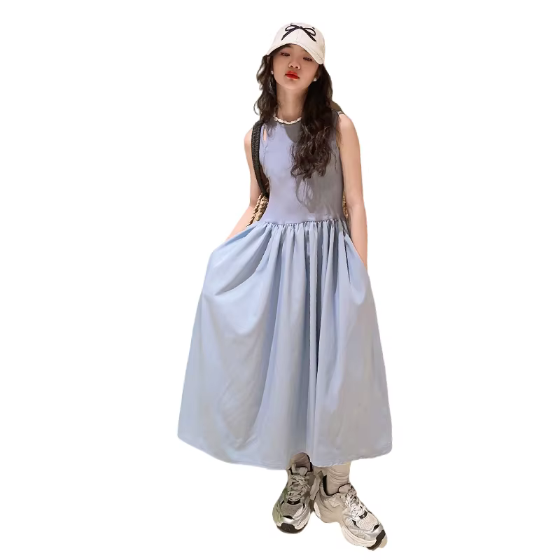 Robe longue pour adolescentes françaises, vêtements pour enfants, rose, une pièce, élégante, 10, 12 