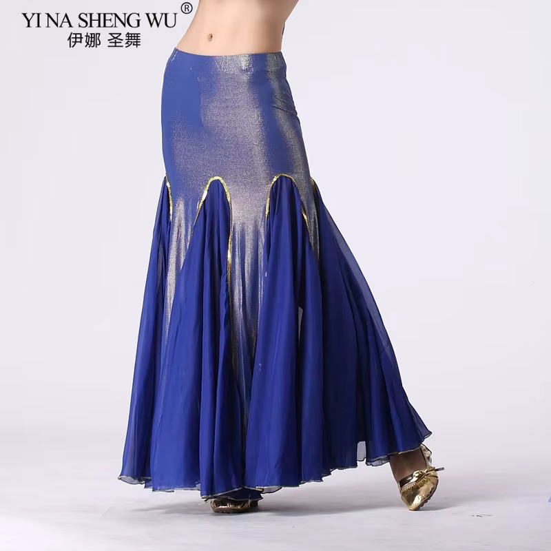 Femmes danse du ventre jupe portefeuille soie mousseline coton inde danse du ventre fille queue de p