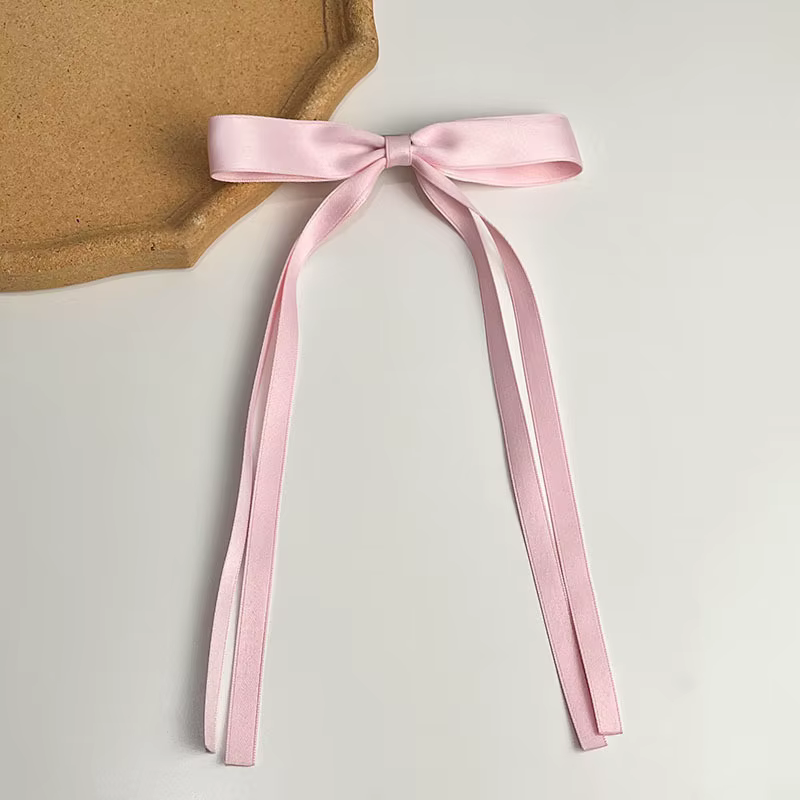 Pince à cheveux vintage à grand nœud pour femmes et filles, épingles à cheveux à ruban long, barrett