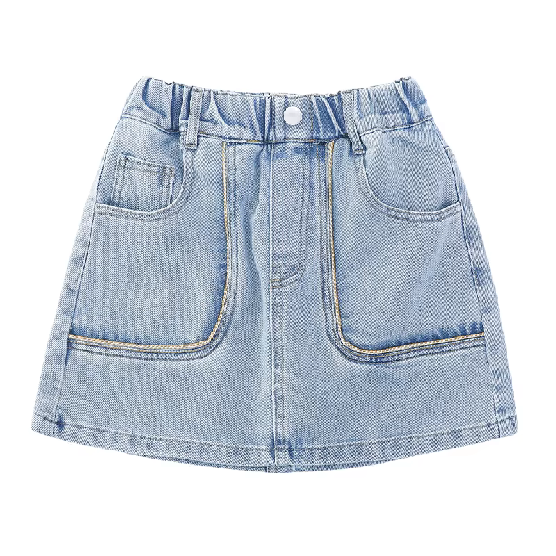 Mini jupe en jean de Style coréen pour enfants, avec short intérieur, mode Streetwear, jupes d'été a