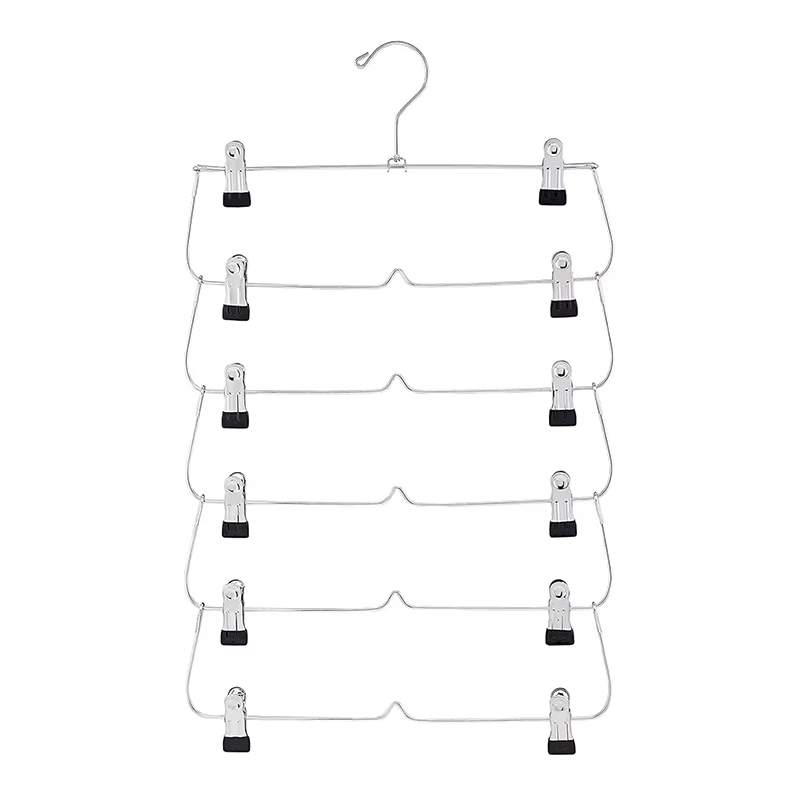 Cintres pour jupes à 6 niveaux avec Clips, gain de place pour pantalons, vêtements multiples en un a