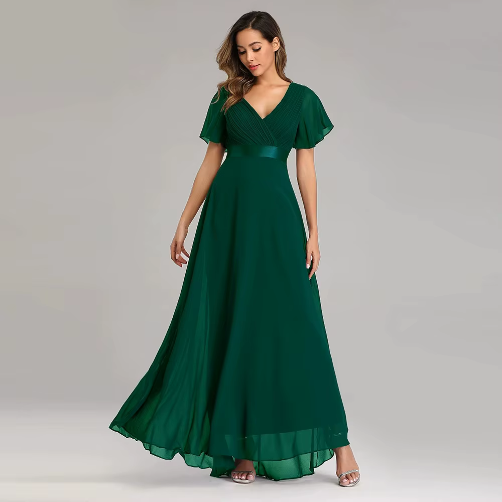 Robes longues pour femmes robe de soirée élégante en Tulle vert avec paillettes grande taille robe d