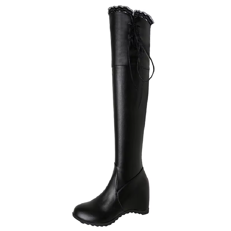 Cuissardes hautes pour femmes, chaussures au-dessus du genou pour femmes, noires, blanches, sexy, co