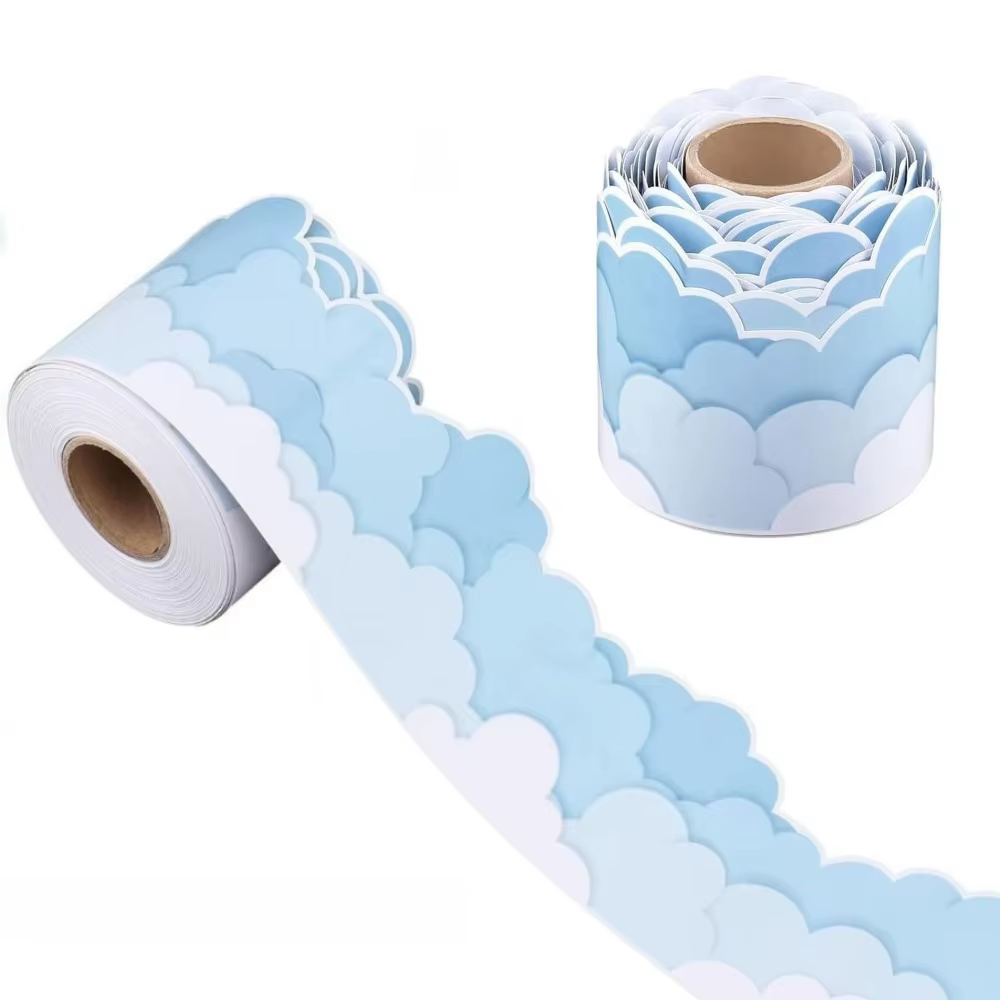 1 rouleau nouveau papier tableau bordure 7.5cm bricolage bordure papier bordure garniture autocollan