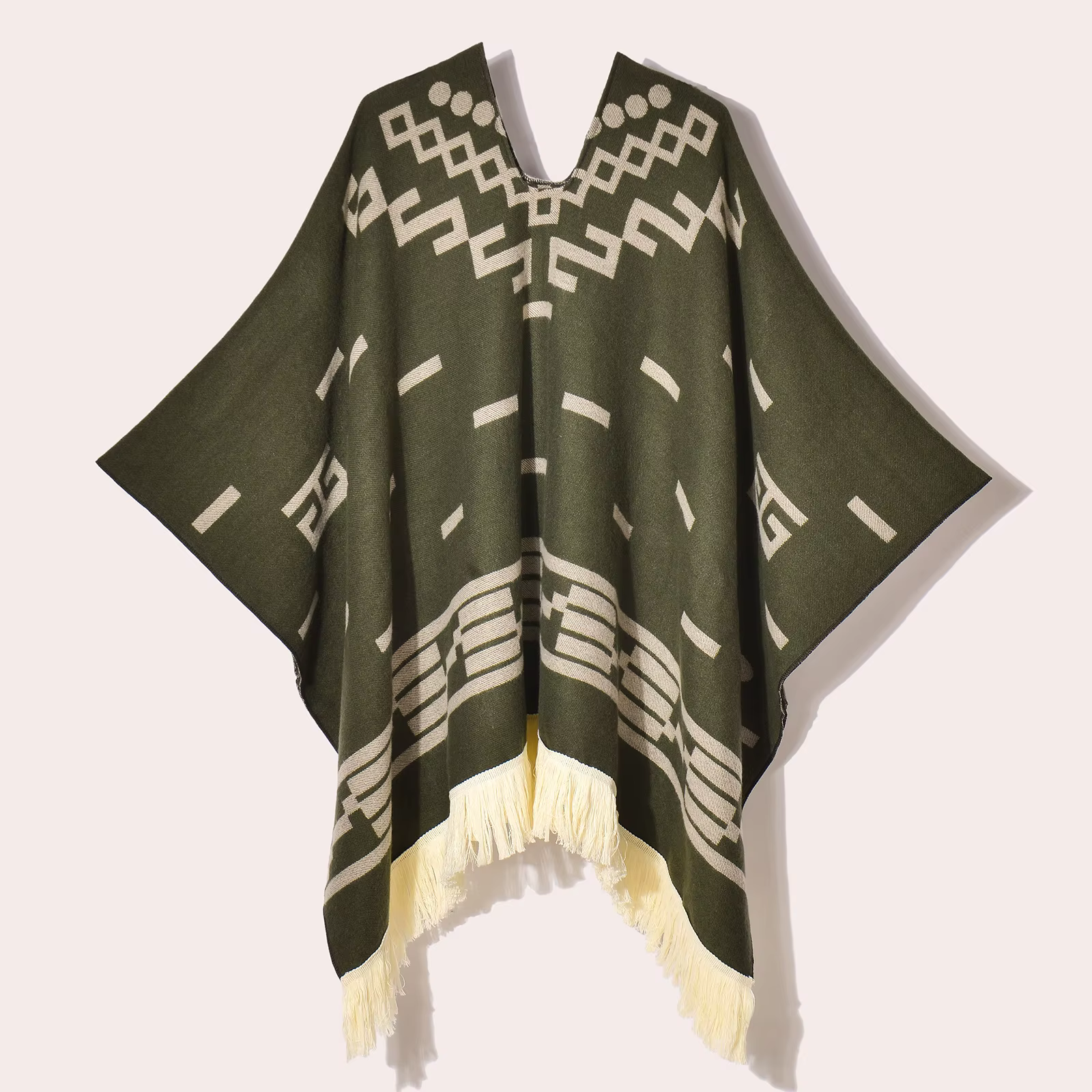 Poncho de voyage pour femmes, châle, Style ethnique, glands, Cape à capuche, Jacquard chaud d'hiver,