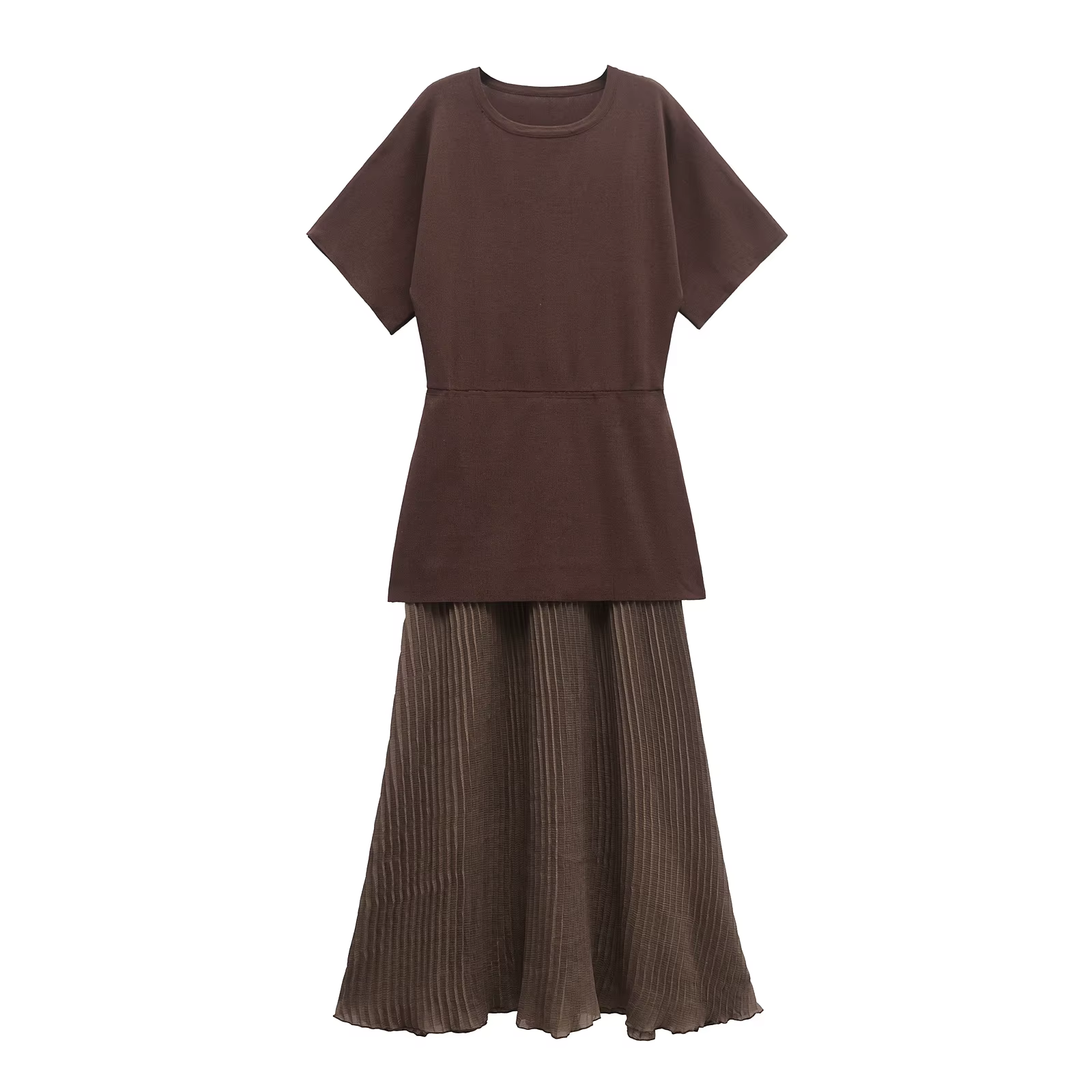MUJER plissé tricoté longues robes pour femmes à manches courtes robe Maxi femme Vintage fête femmes