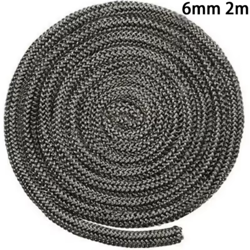 Poêle à bois noir, corde à feu, 6mm, 8mm, 2m de long, joint de porte, poêle à haute température, piè