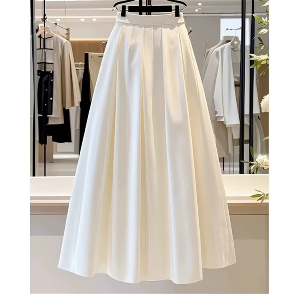 Femmes jupe blanc solide a-ligne printemps été Simple élégant femme Style français mode Vintage jupe