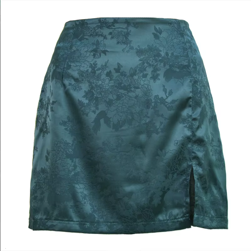Femmes fête danse scène porter rose Sexy Satin jupe mode Mini imprimé fleuri jupes femme