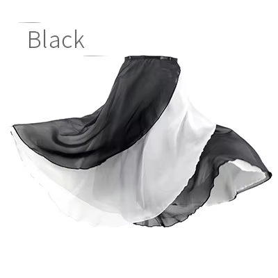 Jupe de Ballet en Mousseline de Soie Double Couche Style Tulle Chiffon pour Danseuses Occasions Spéciales Elégance Unie