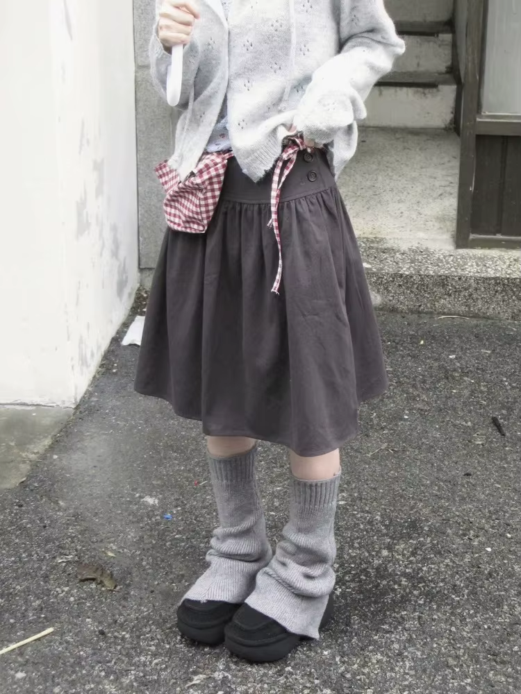 Saia mode Vintage a-ligne Faldas Mujer printemps Y2k bourgeon jupes femmes solide coréen Streetwear longue jupe enveloppement Cuteore gothique