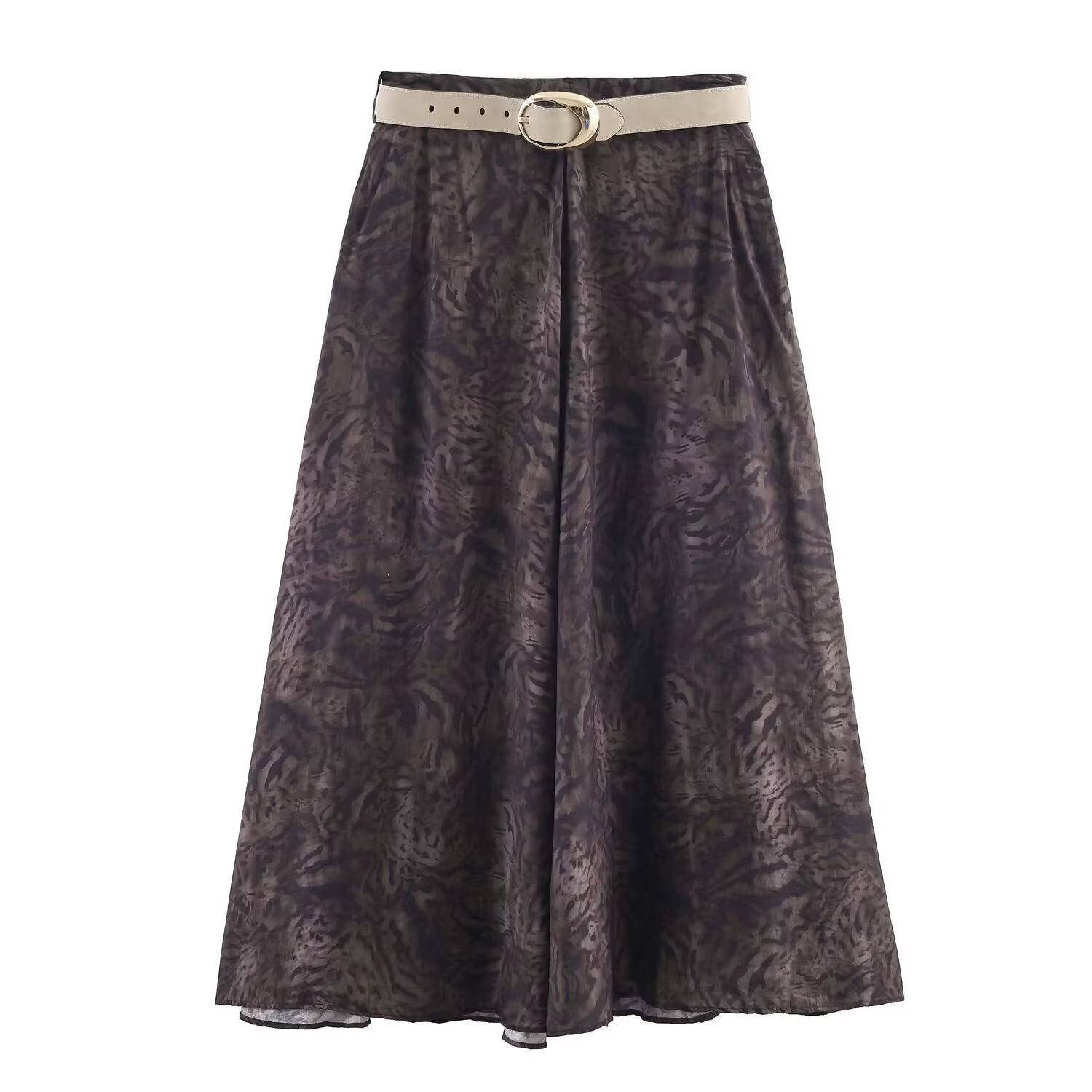 HH femme été fête mince jupe longue nouvelle mode fermeture éclair impression ceinture décoration décontracté