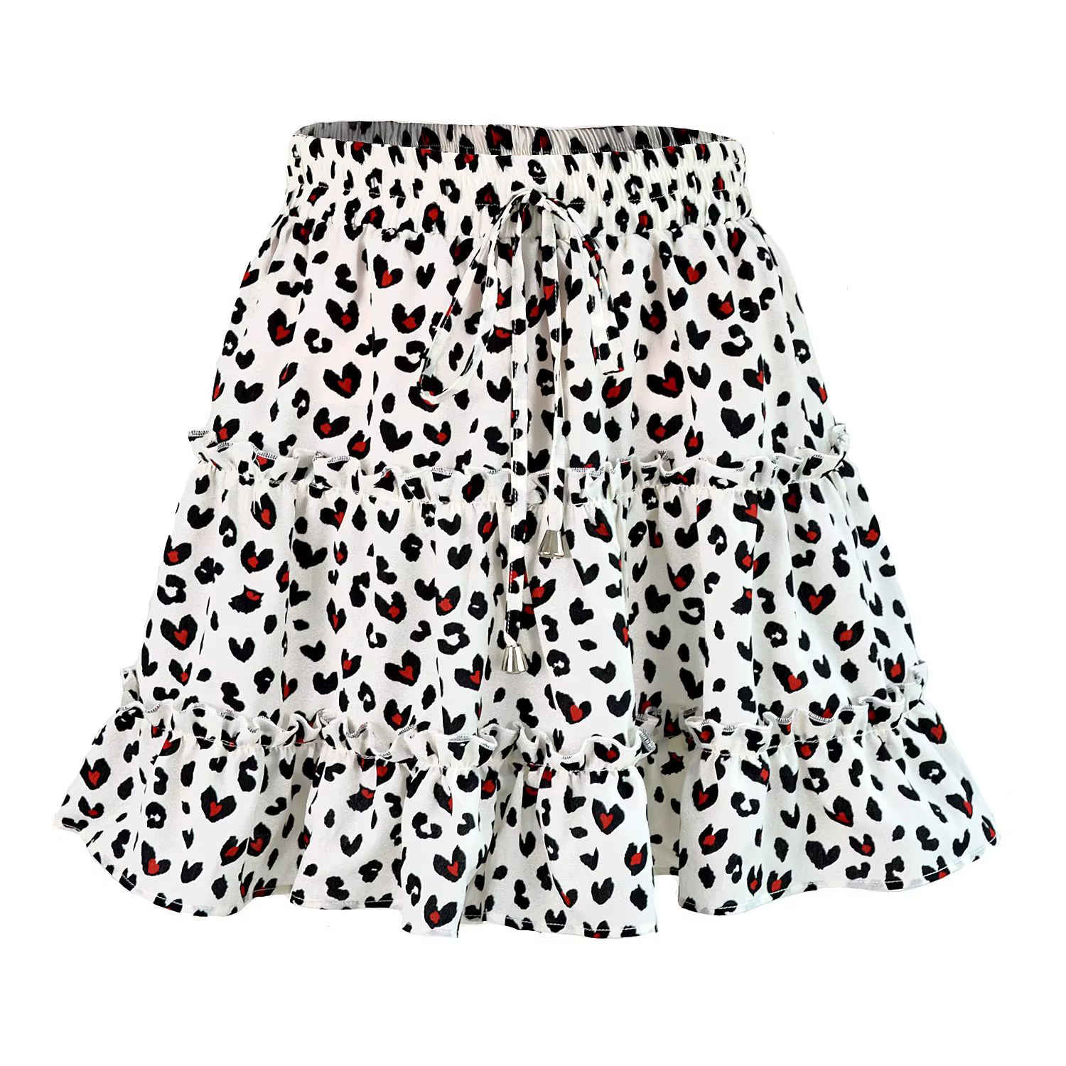 Jupe florale INPETAL à cordon de serrage pour femmes style streetwear mini design de plage d été à volants à plusieurs niveaux pour occasions estivales