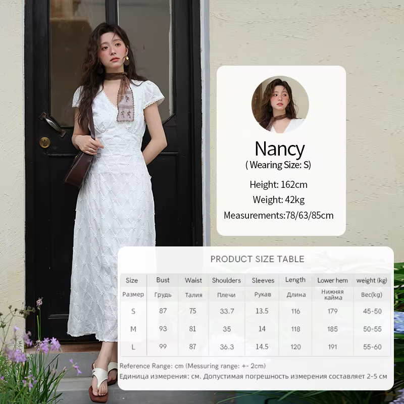 MISHOW femmes col en v dentelle épissé robe 2025 été nouvelle broderie vacances Style français Jacquard robes mi-longues MXE38L2378