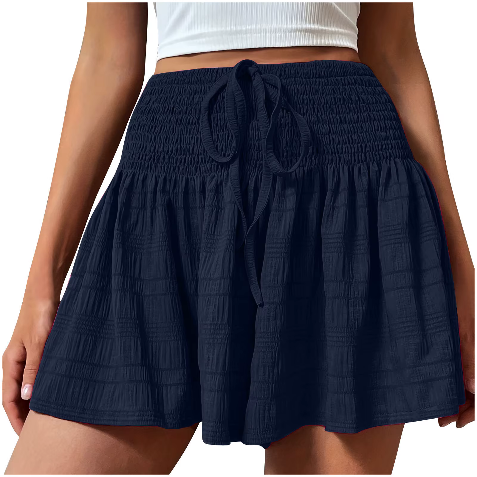 Jupe-short décontractée taille haute pour femme