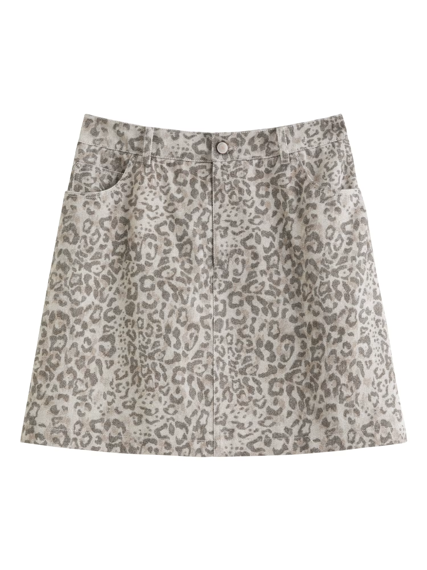 Jupe en jean imprimée léopard fumé DUSHU pour femme