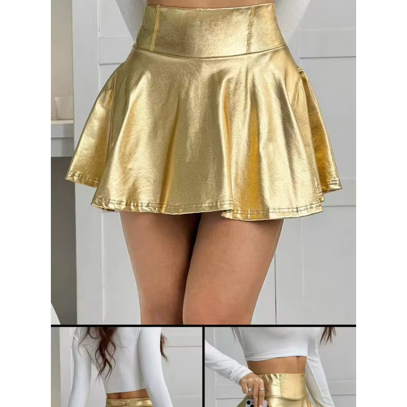 Mini-jupe taille haute évasée pour femme