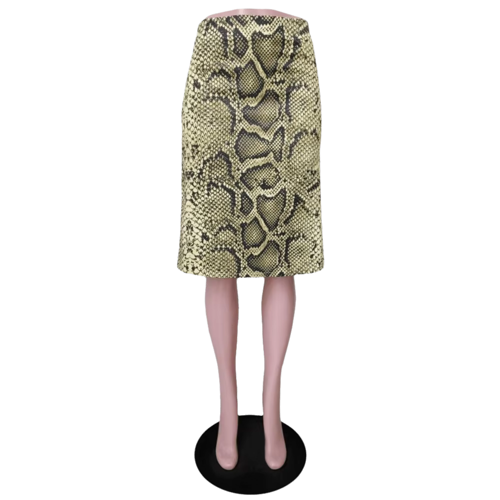 Jupe longue femme polyester léopard serpentin coupe ajustée style décontracté été pour jeunes femmes occasions spéciales ```