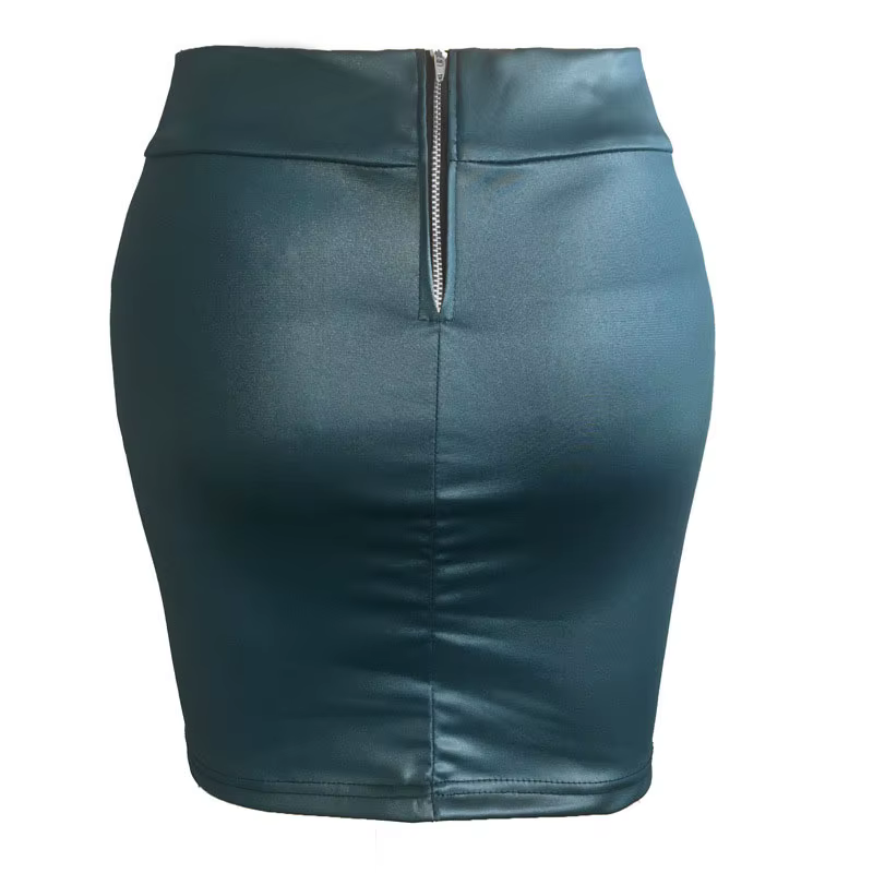 Jupe en similicuir taille haute mini coupe couverte polyester décontracté été pour femmes occasions spéciales style streetwear