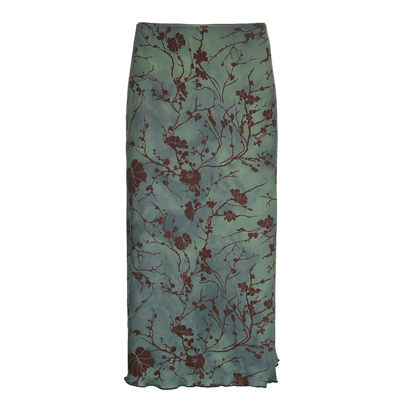 Jupe taille haute imprimée style vintage américain, jupe au tempérament Spice Girl