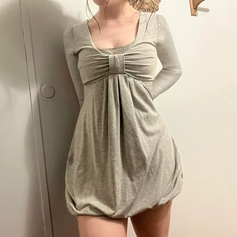 Jupe courte junior style plage polyester mini haut décolleté arc avec appliques haute élasticité pour femmes printemps occasions spéciales