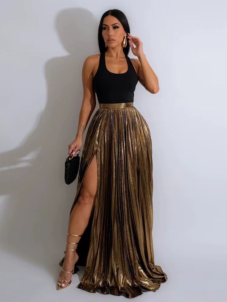 Jupe fine pour femmes Wmstar avec ourlets à volants en polyester pour soirée et club style moderne sexy