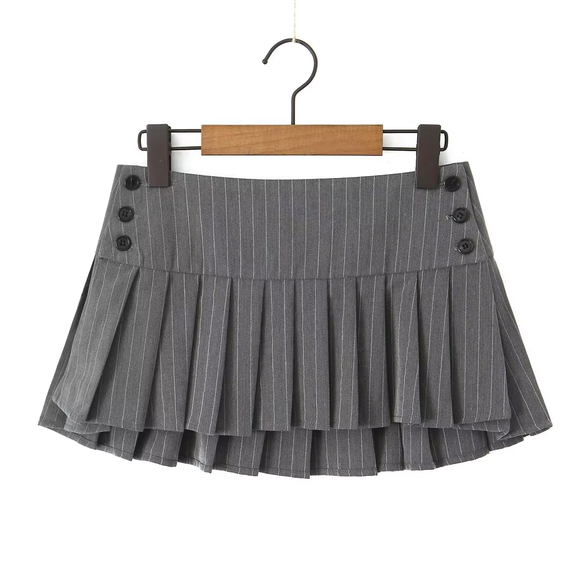 Mini Jupe Plissée à Rayures pour Femme