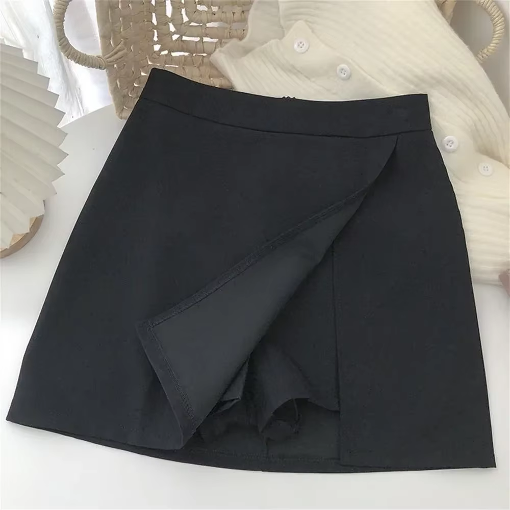 Jupe trapèze irrégulière noire et grise 2026 pour femme