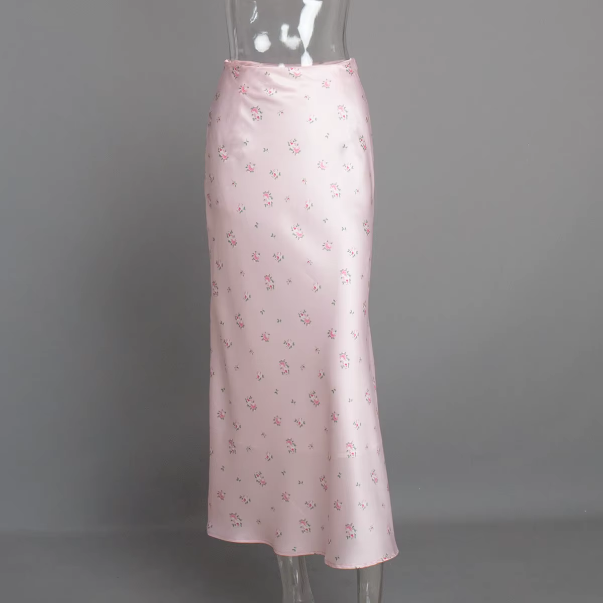 Jupe mi-longue imprimée à fleurs pour dames