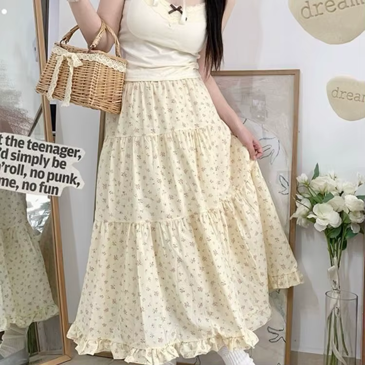 Jupe trapèze florale pour femme