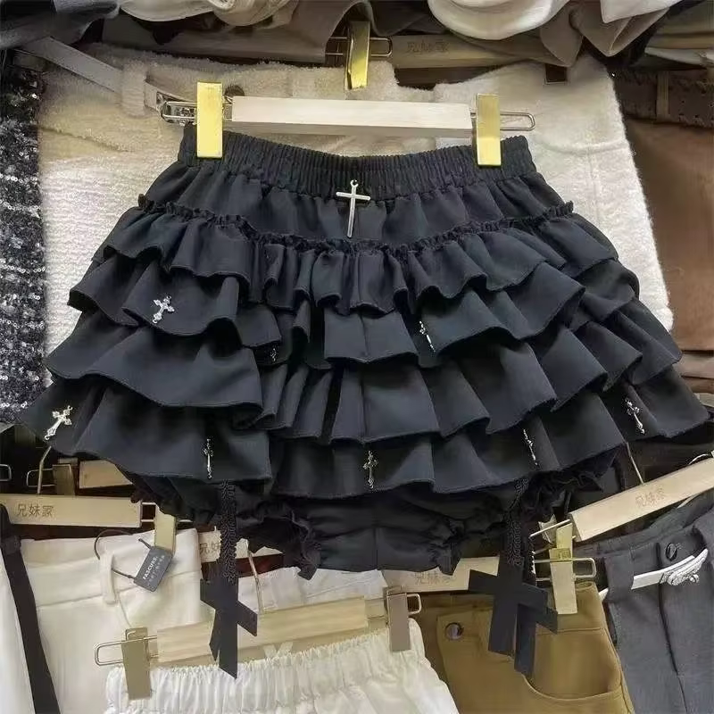Jupe en jean avec ceinture rivetée bleue et noire pour femmes