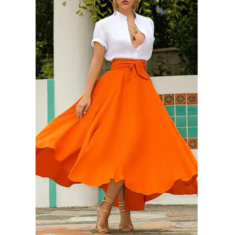 Jupe maxi plissée vintage pour femme style boho chic haute taille confortable pour femmes longueur cheville polyester nouveau modèle occassions variées