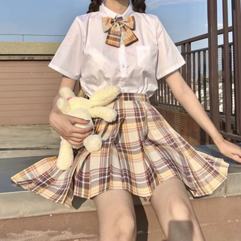 Ensemble uniforme jupe courte de style japonais original avec manches courtes